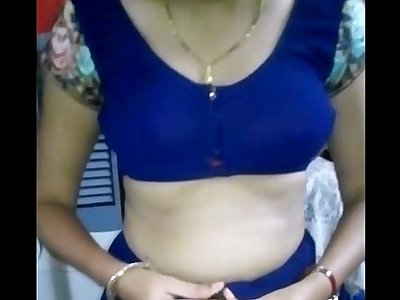 Desi hot wife stripping Blue Saree Full Nude - IndianHiddenCams.com